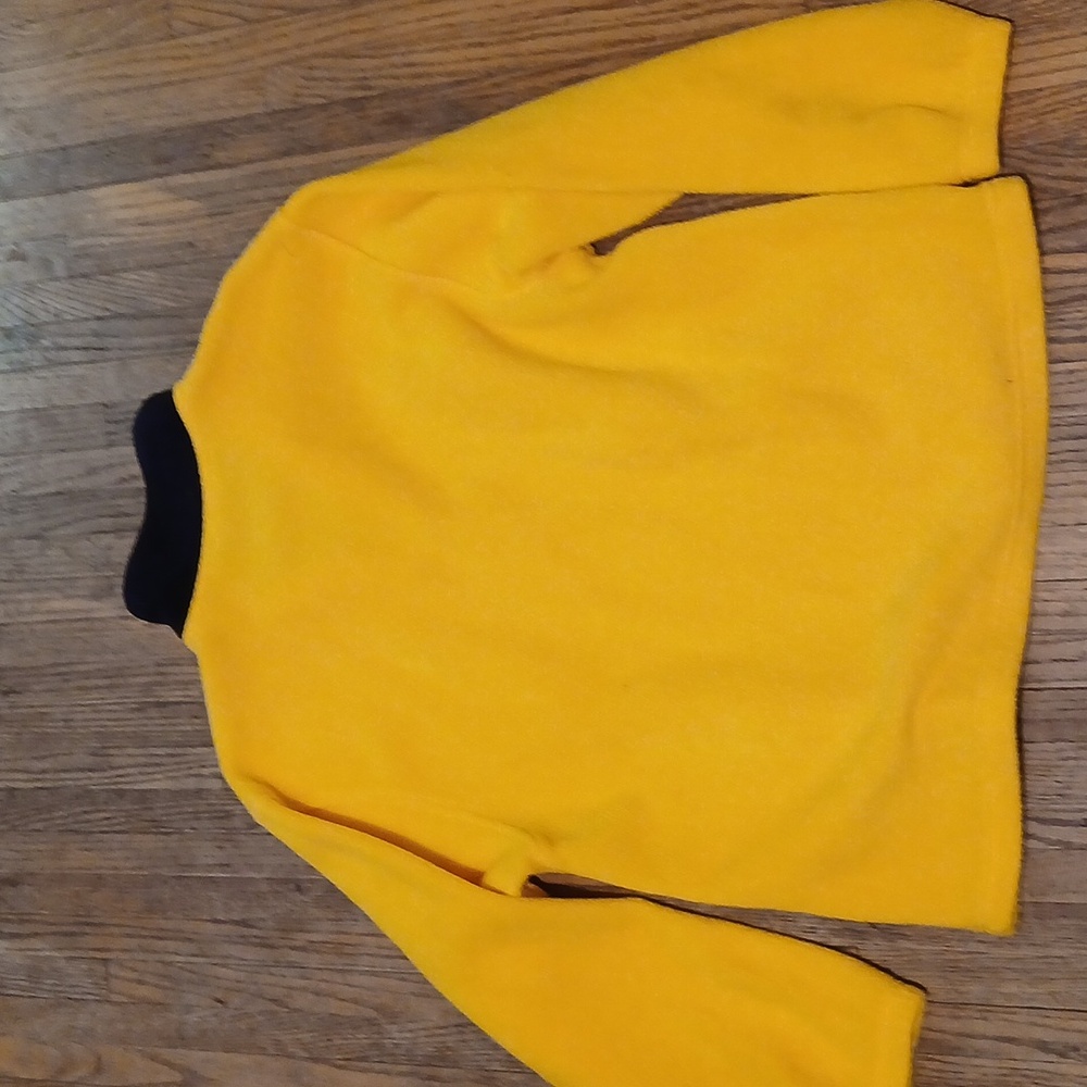 Outdoor Urban Terrain Men's School Bus Yellow 1/4  Zip Fleece Sweater  Medium - Picture 4 of 5